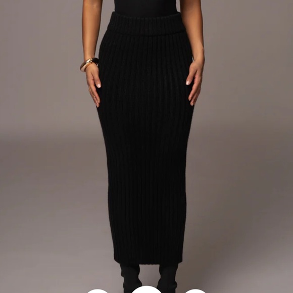 JLUXLABEL Grey Ribbed Skirt - Picture 2 of 5